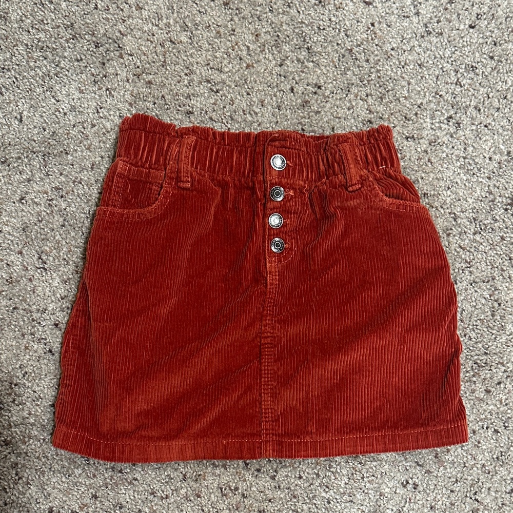 Cat & Jack Rust Red Corduroy Button-Front Mini Skirt